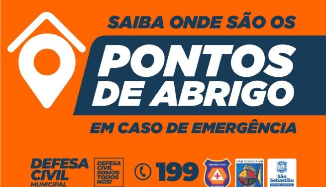 Prefeitura de São Sebastião providencia pontos de abrigo devido às fortes chuvas