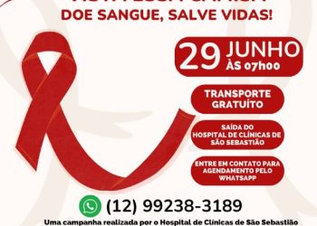 Hospital de Clínicas de São Sebastião promove campanha de doação de sangue nesta quinta-feira