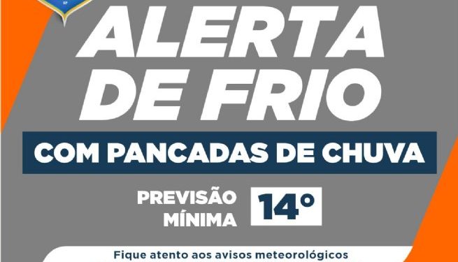 Defesa Civil alerta para chegada de frente fria e chuva a partir desta quinta-feira