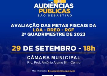 Prefeitura de São Sebastião realiza audiência pública sobre metas fiscais do 2º Quadrimestre de 2023