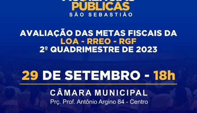 Prefeitura de São Sebastião realiza audiência pública sobre metas fiscais do 2º Quadrimestre de 2023