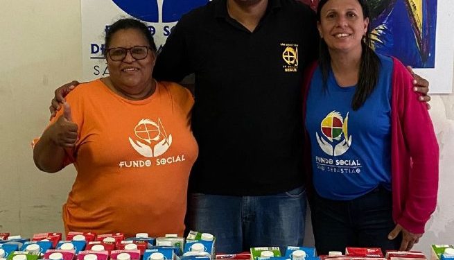 Fundo Social recebe doação de leite da Liga Sebastianense de Futsal