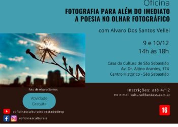 Prefeitura realiza oficina sobre fotografia na Casa da Cultura de São Sebastião