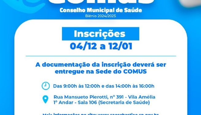 Prefeitura de São Sebastião abre inscrições para eleição de entidades que irão compor o Comus no biênio 2024-2025