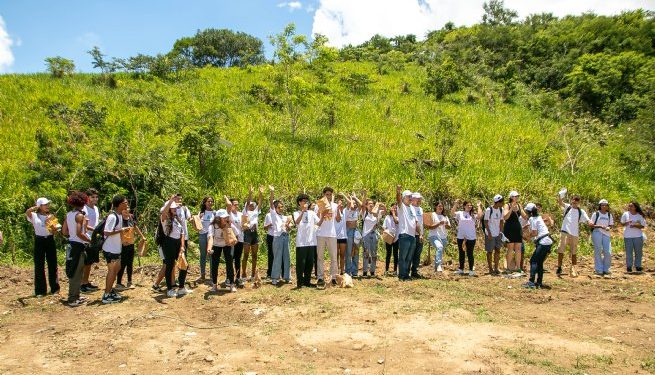 Estudantes lançam mais de 6 mil bolas de semente para reflorestar área degradada em São Sebastião