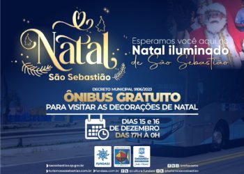 Visita às decorações natalinas de São Sebastião terá transporte gratuito nos dias 15 e 16 de dezembro
