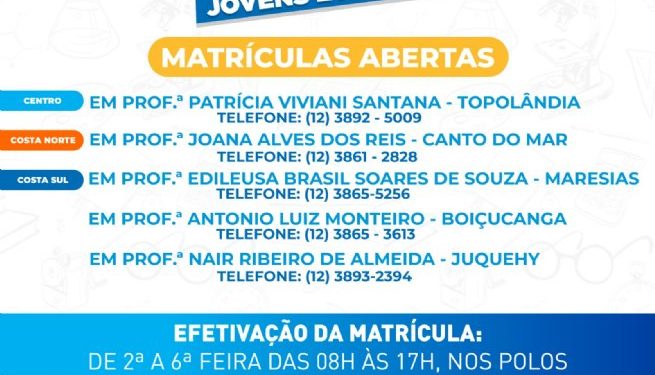 Prefeitura de São Sebastião abre matrículas para Educação de Jovens e Adultos