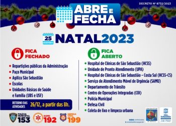 Confira as repartições públicas de São Sebastião funcionam no Natal