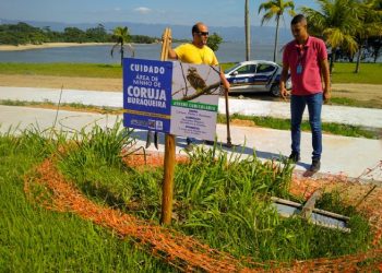 Ninhos de corujas buraqueiras recebem placas de sinalização da SEMAM em praias de São Sebastião