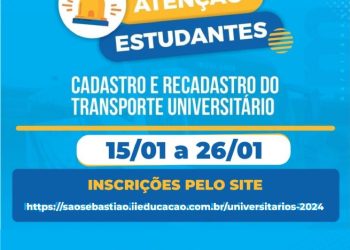 Inscrições para cadastro e recadastro do transporte universitário da Prefeitura de São Sebastião já estão abertas