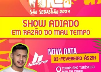  Prefeitura de São Sebastião adia shows do grupo Maneva e do cantor Hungria em razão do mau tempo