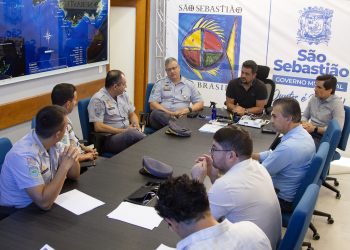 Prefeito Felipe Augusto recebe presidente da Concessionária Tamoios e Comando da Polícia Rodoviária para discutir nova base de policiamento