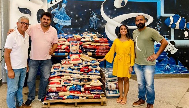 Fundo Social recebe doação de 1,1 tonelada de arroz pelo ‘ingresso solidário’