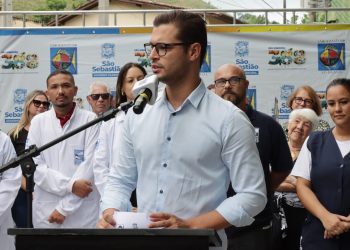Vice-prefeito e secretário de Saúde, Reinaldinho Moreira, destaca início de reforma e ampliação da Unidade de Saúde da Família do bairro de Boraceia, Costa Sul de São Sebastião