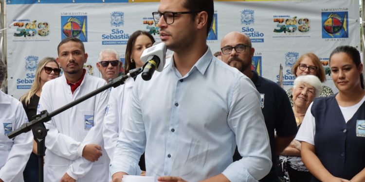 Vice-prefeito e secretário de Saúde, Reinaldinho Moreira, destaca início de reforma e ampliação da Unidade de Saúde da Família do bairro de Boraceia, Costa Sul de São Sebastião