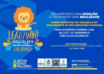 Contribuinte de São Sebastião pode destinar parte do imposto de renda ao FUMCAD