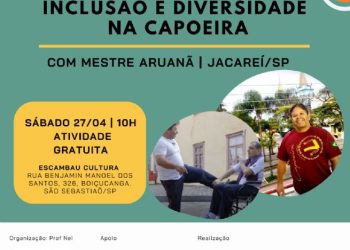 Oficina gratuita em Boiçucanga recebe Mestre Aruanã para promover acessibilidade na capoeira
