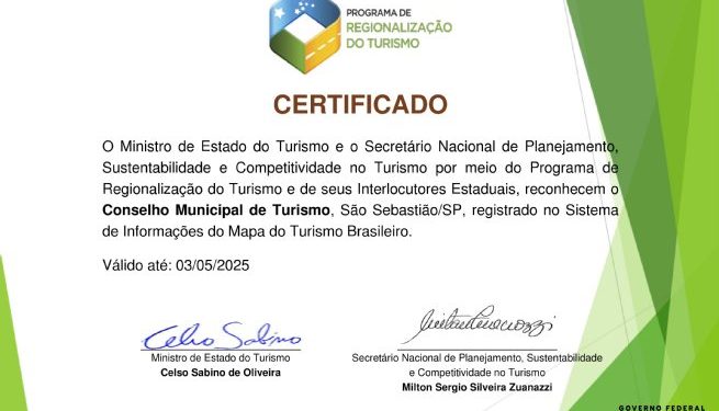 São Sebastião recebe classificação ‘A’ no Mapa do Turismo Brasileiro