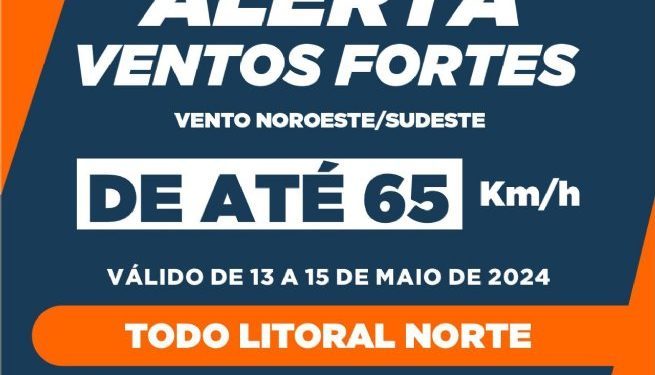 Defesa Civil de São Sebastião alerta para ventos de até 65km/h