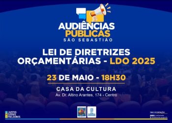 Prefeitura de São Sebastião realiza audiência pública sobre Lei de Diretrizes Orçamentárias 2025 no dia 23 de maio