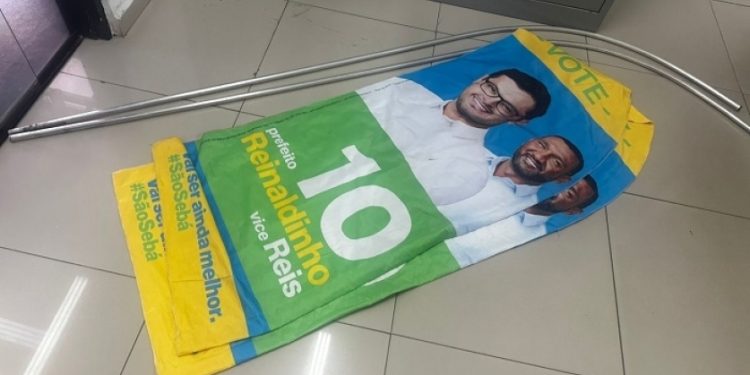 Com 48% nas pesquisas, campanha de Reinaldinho enfrenta sabotagens com desaparecimento de bandeiras em São Sebastião