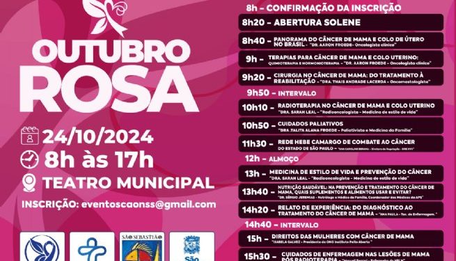 Prefeitura de São Sebastião realiza evento “Outubro Rosa, Educação e Prevenção” no Teatro Municipal de São Sebastião
