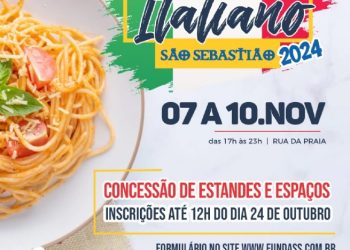 Prefeitura de São Sebastião abre inscrições para concessão de estandes e espaços no Festival Italiano 2024