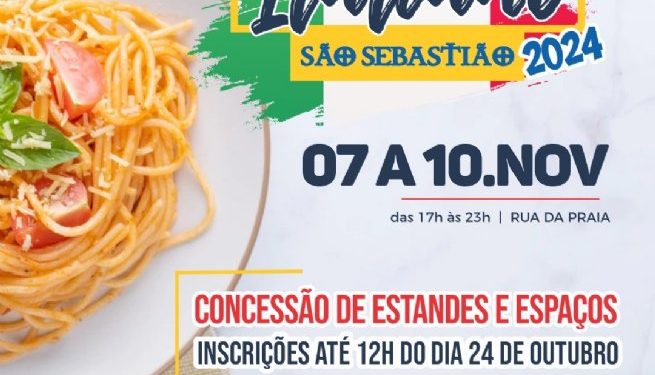 Prefeitura de São Sebastião abre inscrições para concessão de estandes e espaços no Festival Italiano 2024