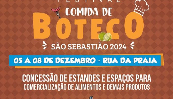 Prefeitura de São Sebastião abre inscrições para concessão de estandes e espaços no Festival Comida de Boteco 2024