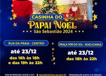 Casinhas do Papai Noel no Centro Histórico e em Boiçucanga podem ser visitadas até 23 de dezembro