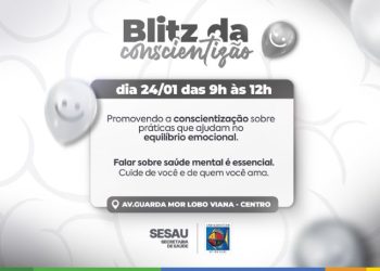 Saúde realiza blitz do ‘Janeiro Branco’ na Avenida Guarda Mor Lobo Viana em São Sebastião
