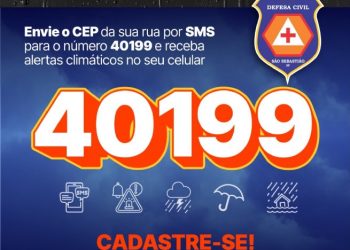 Defesa Civil de São Sebastião aciona alerta para chuvas por SMS