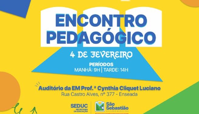 Secretaria da Educação promove Encontro Pedagógico com professores da rede municipal na terça-feira