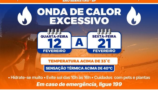Prefeitura de São Sebastião orienta população para ondas de calor