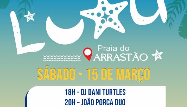 Luau promete animar a Praia do Arrastão com shows de Dj Dani Turtles, João Porca Duo e Banda Soul Clean neste sábado