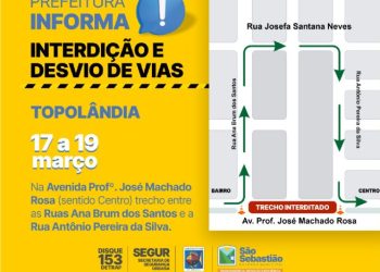 Prefeitura de São Sebastião interdita trecho da avenida principal da Topolândia para obras de melhorias