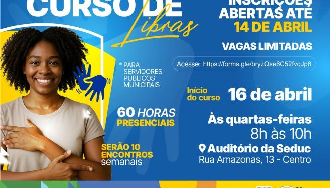 Secretaria de Planejamento abre inscrições em curso de Libras para servidores municipais