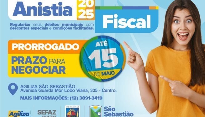 Campanha de Anistia Fiscal de São Sebastião é prorrogada até 15 de maio com descontos de até 100%