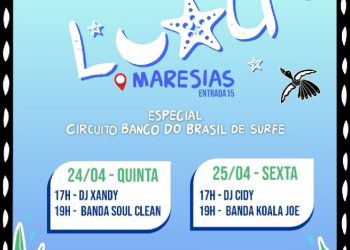 Luau Maresias agita a praia com música ao vivo e DJs durante campeonato de surfe QS6000