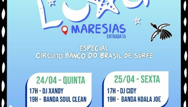 Luau Maresias agita a praia com música ao vivo e DJs durante campeonato de surfe QS6000