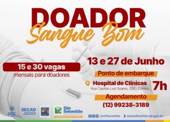Campanha ‘Doador Sangue Bom’ incentiva doação voluntária pela população em geral e pelos servidores municipais