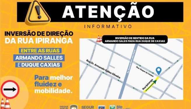 Prefeitura de São Sebastião altera mão de direção na Rua Ipiranga no domingo