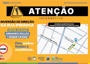 Prefeitura de São Sebastião altera mão de direção na Rua Ipiranga no domingo
