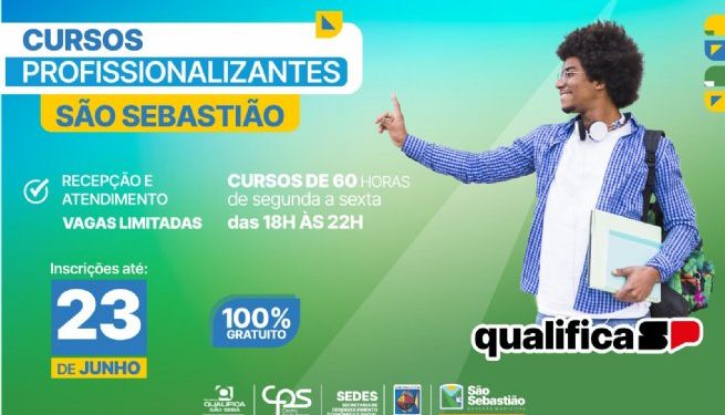 Prefeitura de São Sebastião tem inscrições abertas para 70 vagas em cursos de qualificação profissional