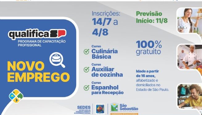 Prefeitura de São Sebastião abre inscrições para cursos gratuitos do Qualifica SP