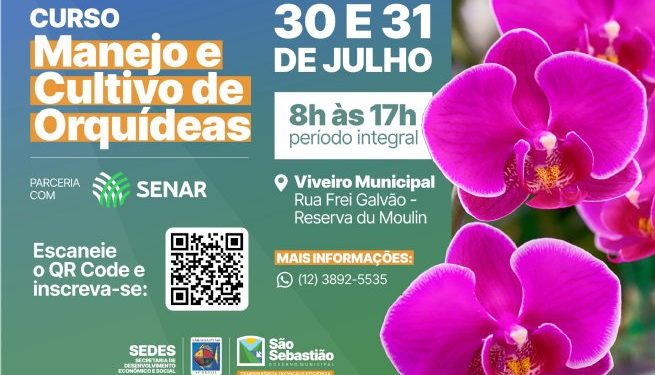 Prefeitura de São Sebastião e Senar oferecem curso gratuito de manejo e cultivo de orquídeas