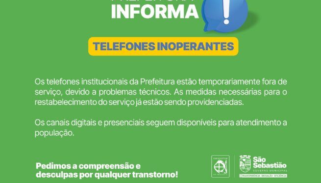 Comunicado: Instabilidade no Sistema Telefônico da Prefeitura