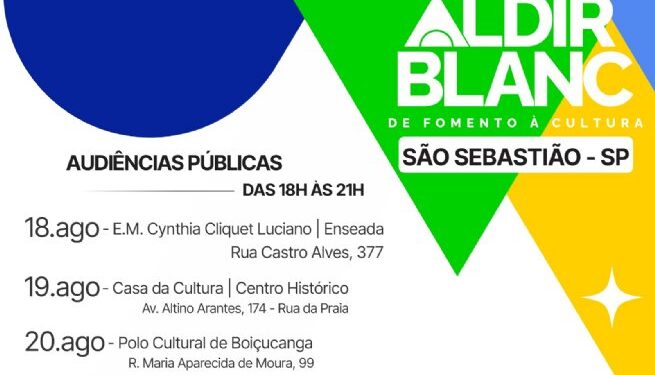Prefeitura de São Sebastião realiza consulta pública sobre a Política Nacional Aldir Blanc (PNAB) – Ciclo 2