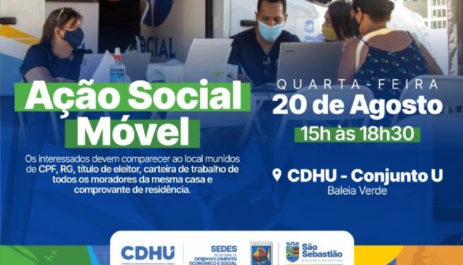 Prefeitura de São Sebastião e CDHU realizam ‘Ação Social Móvel Especial’ no núcleo Baleia Verde na quarta-feira