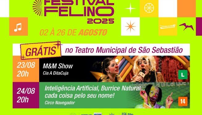 8º Festival FELINO leva peças teatrais gratuitas ao Teatro Municipal de São Sebastião